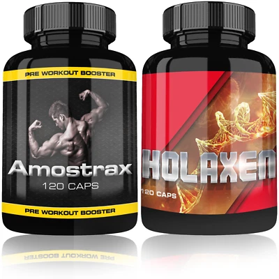 Amostrax Pre-Workout Booster + Holaxen Testobooster und Pre Workoutbooster - Bild 1 von 4
