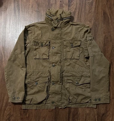 Wallace & Barnes Jacket Men Large Green Field Military Chore Army J. Crew Hooded - Image 1 of 4