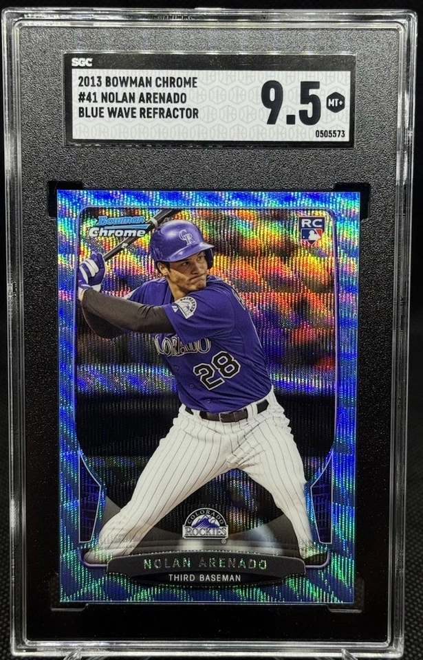 2013 Bowman Chrome Нолан Аренадо #41 Blue Wave переливающаяся карточка дебютанта RC SGC 9,5 MT+ - Изображение 1 из 1