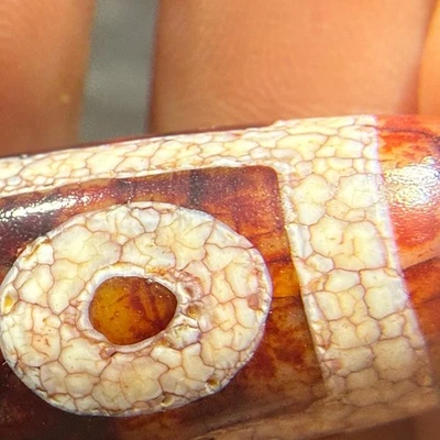 Ancient Tibetan DZI Beads Old Agate 9 Eyes Totem Amulet Pendant 50×13mm #2949 - Image 1 of 4