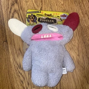 New Fuggler Funny Ugly Monster soft grey Plush Toy Dog NWT teef - Picture 1 of 2