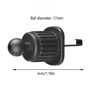 Black Car Air Vent Clip Mount 17mm Ball Head Base For Car Mobile Phone Holder - Picture 1 of 10