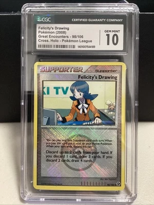 Felicity’s Drawing 98/106 Cross. Holo Pokémon 2008 Great Encounters Graded 10 - Image 1 of 2
