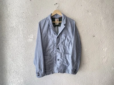 RELWEN blue COTTON/LINEN CHAMBRAY TROPICAL TRAP BLAZER S Jacket - Image 1 of 4