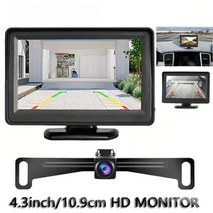 4.3" car rear view license plate mounted camera reverse display for vehicle park - Picture 1 of 10