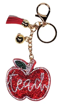 Учитель Apple - блестящий кристалл - сумка подвеска цепочка - брелок кольцо для ключей - автомобиля кисточки - Изображение 1 из 2