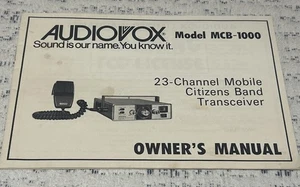 Audivox Owners Manual Model MCB-1000 Transceiver - Picture 1 of 7