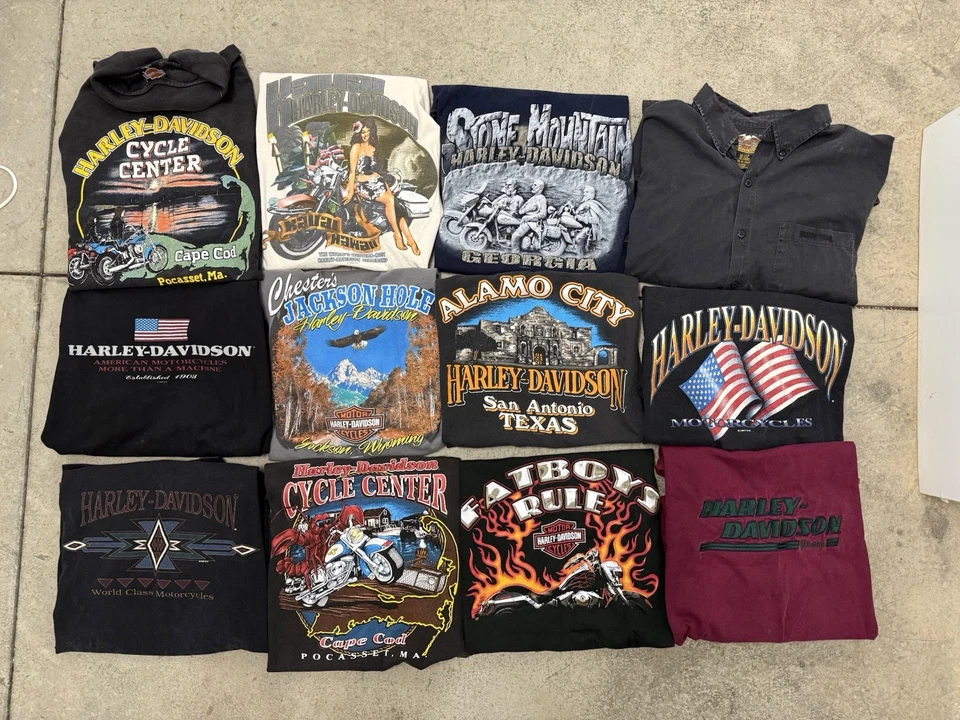 Lote 12 camisetas Harley vintage años 90 e Y2K surtidas Foto 1 de 1