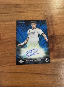 Federico Valverde 2023 Topps Chrome UEFA Blue Lazer Refractor /150 Auto NRMT+ - Picture 1 of 2