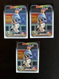 Taj Bradley 3 Card MLB Baseball Trading Card Lot Tampa Bay Rays Future Stars - Picture 1 of 5