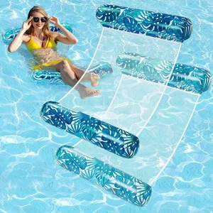 2er Pack aufblasbare Poolschwimmer - 4-in-1 Wasserhängematte für Erwachsene - Bild 1 von 7
