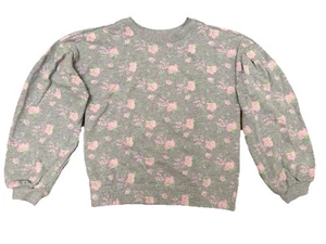 NWOT Janie and Jack Girls Floral Puffy Sleeve Sweatshirt Size 12 - Picture 1 of 1