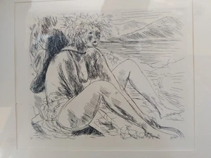 Andre Dunoyer de Segonzac Radierung "Sitzende Pomona" Akt 8" - Bild 1 von 12