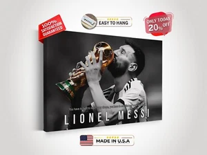 Lionel Messi Motivational Canvas Art Sports Stars Inspirational Wall Art Framed - Picture 1 of 11