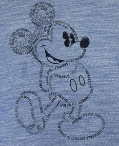 Disney Parks Mickey Crew Sweatshirt Inspirational Words Size XL Blue Heathered - Picture 1 of 9