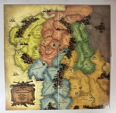RISK Lord Of The Rings Middle Earth Conquest Board And Manual Only 2002 - Image 1 of 2