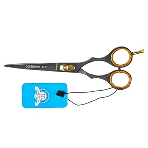 Xcellence Professional Barber Salon Hair Cutting Scissors Shears, Black, 6.5" - Picture 1 of 7
