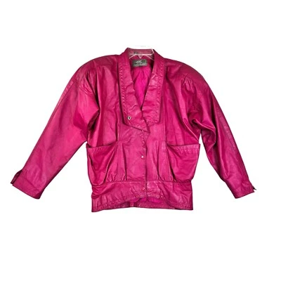 Vintage G-III Womens Small Pink Genuine Leather Jacket - Image 1 of 4