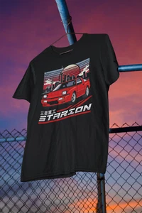 Retro Mitsubishi Starion T-Shirt - JDM Sunset Graphic Tee for Car Enthusiasts  - Picture 1 of 7