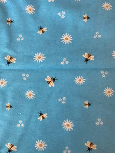 BOLZEN 8 YDS UNGESCHNITTEN SUPER KUSCHELIGER FLANELLSTOFF BIENE & GÄNSEBLÜMCHEN JOANN NEU GEBLÜMT - Bild 1 von 1