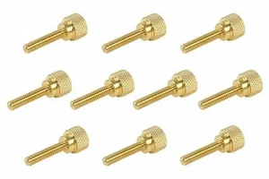10er-Pack 8-32 x 3/4 Zoll Gewinde Massiv Messing Diamant gerändelte Daumenschrauben SAE - Bild 1 von 4