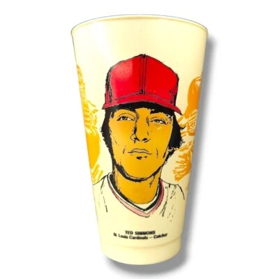 Vintage Slurpee Cup MLB Baseball Amoco 70's St Louis Cardinals Ted Simmons  - Image 1 of 4