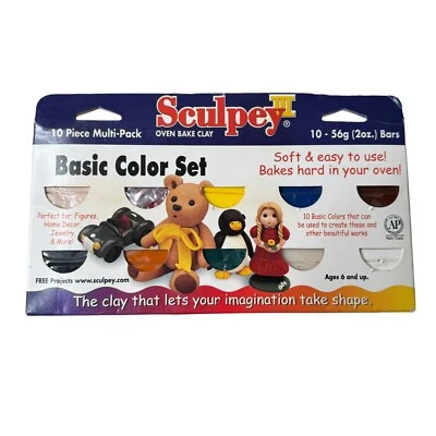 Vintage Sculpey III Clay Classic Collection 2oz 10 Pack Oven Bake Unsealed New - Image 1 of 4