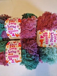 3 Skeins Lion Brand THAT 70s YARN eyelash Super Bulky #605 RAD CHIFFON Lot #0619 - Picture 1 of 7