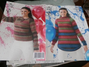 KING COLE  KNITTING PATTERN   3960  CHUNKY JUMPERS   28-46 INS - Picture 1 of 2