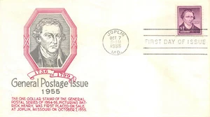 1052 $1 Patrick Henry Plate, Anderson cachet in gray and red  [6480] - Picture 1 of 1