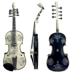 Deluxe ausgefallene norwegische Geige 4/4 Violine 4*4 Saiten, süßer und satter Ton - Bild 1 von 13