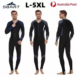 SBART Men Wetsuit Long Sleeve Sunblock Scuba Diving Surfing Swimming Water Sport - Picture 1 of 13