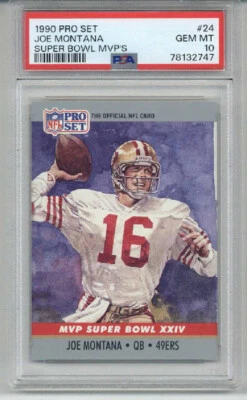 Juego profesional Super Bowl 1990 Jugador Más Valioso #24 Joe Montana San Francisco 49ers PSA 10 Foto 1 de 2