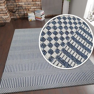 Flachgewebe Baumwollteppich - Geflochten Streifenmuster Läufer für Wohnzimmer & Schlafzimmer - Bild 1 von 13