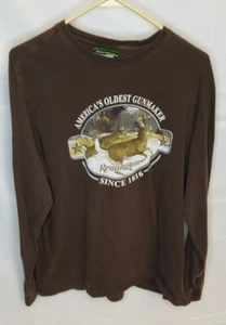 Camisa De Colección Remington Ciervo Cola Blanca Manga Larga Para Hombre Talla Grande Marrón 100% Algodón - Imagen 1 de 5