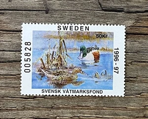 1996 SWEDEN **** Wildlife Waterfowl Habitat Conservation Duck Stamp - LotP - Picture 1 of 2