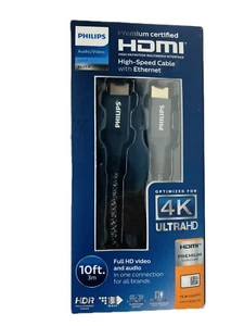 Philips Elite Premium Certified HDMI High-Speed Cable w/ Ethernet | UltraHD 10Ft - Picture 1 of 2