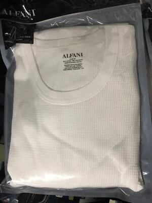 ALFANI термальный трикотаж вафли экипажа длинным рукавом рубашка мужской размер маленький новый белый - Изображение 1 из 4