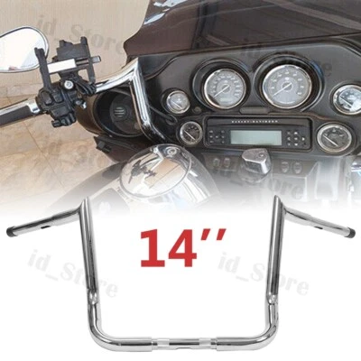 Chrome 14" Handlebar For Harley Street Electra Glide Meathook Bars Handlebar - Изображение 1 из 4