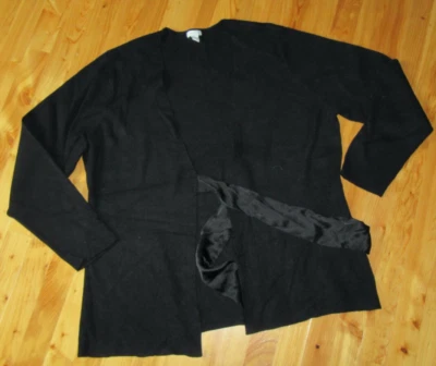 Cárdigan apt 9 para mujer 1X negro L/SL corbata de seda excelente usado Foto 1 de 4