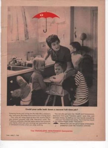 Pubblicità Stampa Originale Compagnie Assicurazioni Viaggiatori Moglie Bambini Giugno 1963 Time Mag - Foto 1 di 1