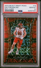 POP 1! 2023 Panini Select Draft Picks Dalton Kincaid Red Lazer Prizm RC PSA 10