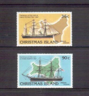 Набор летающих рыб CHRISTMAS ISLAND 1987 HMS MUH - Изображение 1 из 2