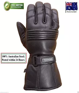 Motorcycle Leather Gloves Winter Touring Insulated Motorbike Biker Riding Gloves - Foto 1 di 2