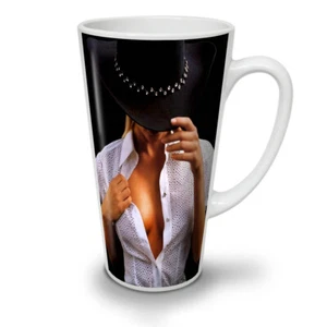 Taza de café con leche Wellcoda chica sexy moda desnuda 12/17 oz - Imagen 1 de 15