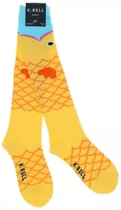 K. Bell Women's Knee High Socks Colorful Fun Fish Sparkly Scales 60% Cotton - Picture 1 of 5