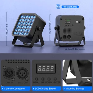 5200mAh Battery RGB Par Light 12H Music Sync DJ Dance Party Events Stage Light - Picture 1 of 10