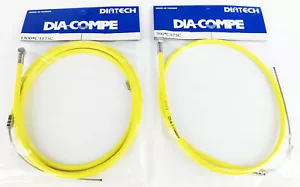 Dia-Compe BMX bicycle brake cable front and rear SET - YELLOW - Picture 1 of 2