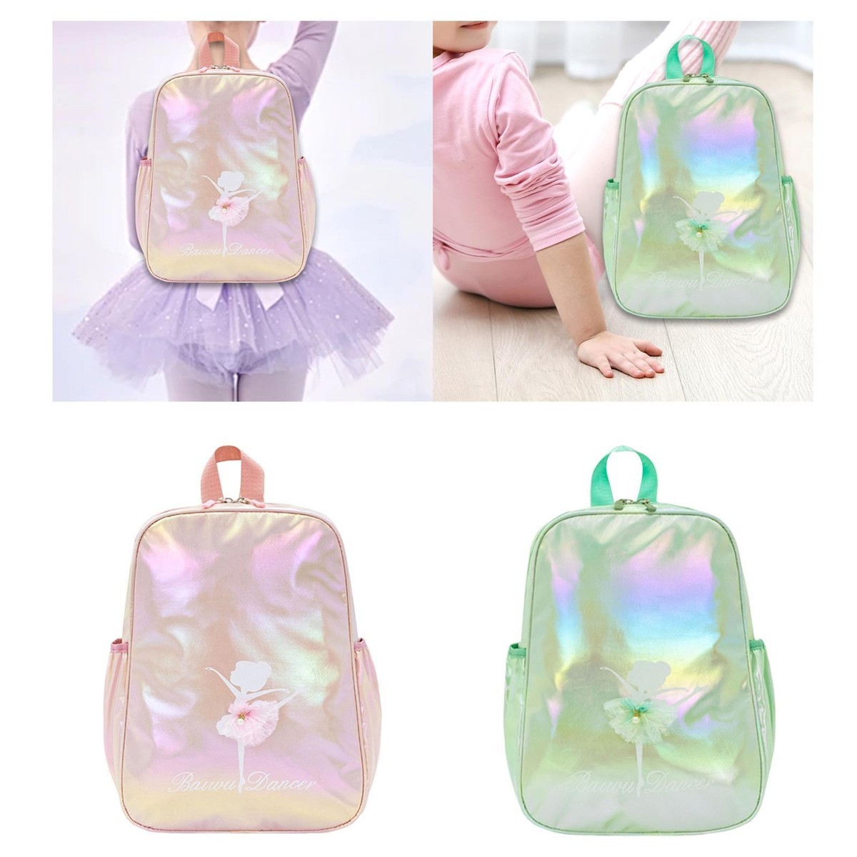 Borsa Balletto Bambina JOBAODAN - Rosa Con Pizzo, Per Ballo, Sport E Scuola, Capacit&agrave; Ampia