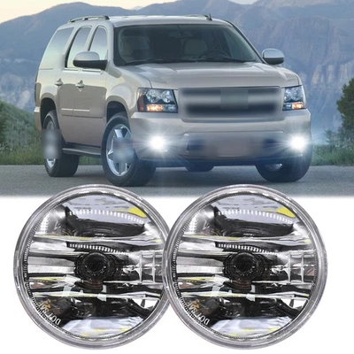 FITS 2007-2014 Chevrolet Tahoe Front 4" Inch Round Fog Lights 6000K W/Bulbs H16 - Image 1 of 4